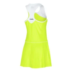 Diadora Court Kleid Damen - Neongelb, Weiß -Tennis-Peters 00093000 0 2
