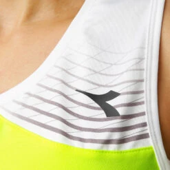 Diadora Court Kleid Damen - Neongelb, Weiß -Tennis-Peters 00093000 30