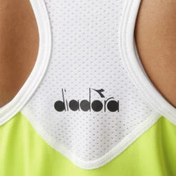 Diadora Court Kleid Damen - Neongelb, Weiß -Tennis-Peters 00093000 33