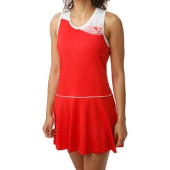 Diadora Court Kleid Damen - Rot, Weiß -Tennis-Peters 00096000 20