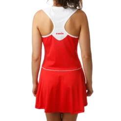 Diadora Court Kleid Damen - Rot, Weiß -Tennis-Peters 00096000 22