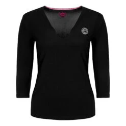 BIDI BADU Ariana Tech V-Neck Longsleeve Damen - Schwarz, Weiß -Tennis-Peters 00477000 000