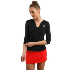 BIDI BADU Ariana Tech V-Neck Longsleeve Damen - Schwarz, Weiß -Tennis-Peters 00477000 16