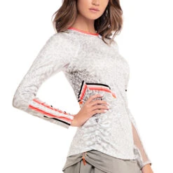 Animal Instinct Longsleeve Damen - Weiß, Mehrfarbig