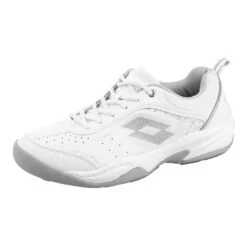 Lotto VIII SI Indoor Teppichschuh Damen - Weiß, Silber -Tennis-Peters 01225000 0 6