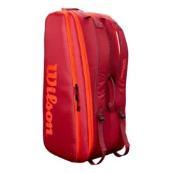 Wilson Tour Schlägertasche 12er - Dunkelrot, Orange -Tennis-Peters 0221100000 0 2