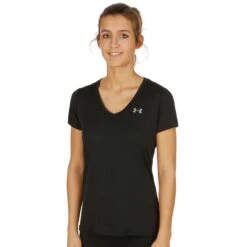 Under Armour Tech Solid T-Shirt Damen - Schwarz, Silber -Tennis-Peters 03833000 12 1