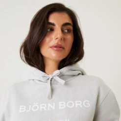 BJØRN BORG Borg Boyfriend Hoody Damen - Grau -Tennis-Peters 05462000 15