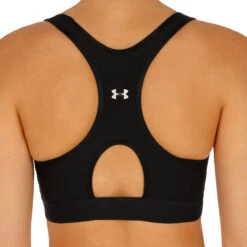 Under Armour Mid Keyhole Sport-BH Damen - Schwarz, Silber -Tennis-Peters 05564000 17