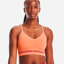 Under Armour Seamless Low Long Sport-BH Damen - Apricot, Rot -Tennis-Peters 08499000 13