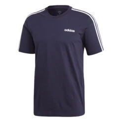 ADIDAS Essentials 3-Stripes T-Shirt Herren - Dunkelblau, Weiß