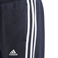 ADIDAS 3 Stripes Fleece Cotton Trainingshose Kinder - Dunkelblau, Weiß