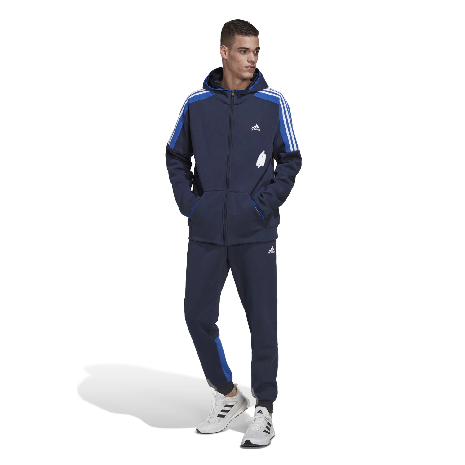 ADIDAS Fleece Color Block Trainingsanzug Herren - Blau 13 ADIDAS Fleece Color Block Trainingsanzug Herren - Blau – Bild 13