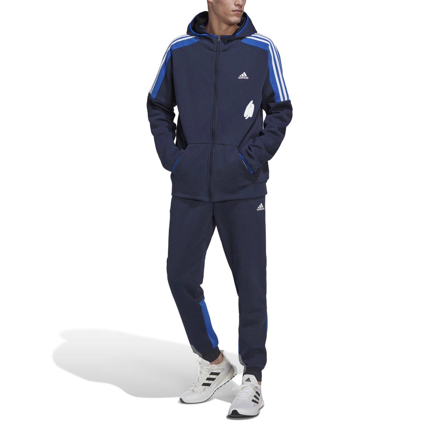 ADIDAS Fleece Color Block Trainingsanzug Herren - Blau 6 ADIDAS Fleece Color Block Trainingsanzug Herren - Blau – Bild 6