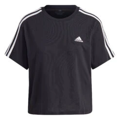 ADIDAS Essentials 3-Stripes Single Jersey Crop T-Shirt Damen - Schwarz, Weiß -Tennis-Peters 17753000 000