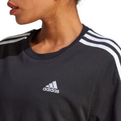 ADIDAS Essentials 3-Stripes Single Jersey Crop T-Shirt Damen - Schwarz, Weiß -Tennis-Peters 17753000 16