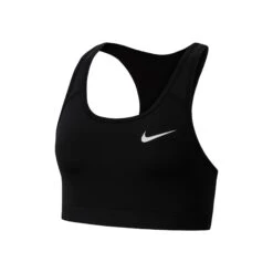 Nike Swoosh Medium-Support Sport-BH Damen - Schwarz